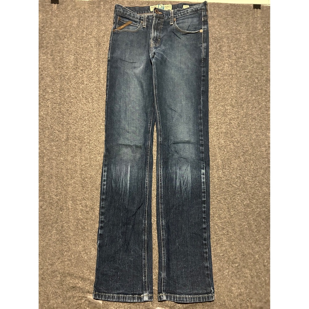 Ariat legacy M7 slim fit straight leg jeans mens blue medium wash fit 30X36